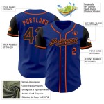 Custom Royal Black-Orange Authentic Two Tone Baseball Jersey