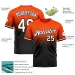 Custom Orange White-Black Fade Fashion Performance T-Shirt Custom Orange White-Black Fade Fashion Performance T-Shirt