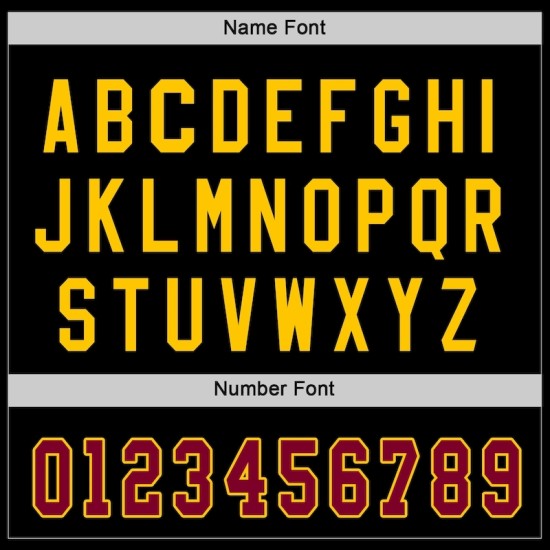 Custom Black Maroon-Gold Hockey Jersey