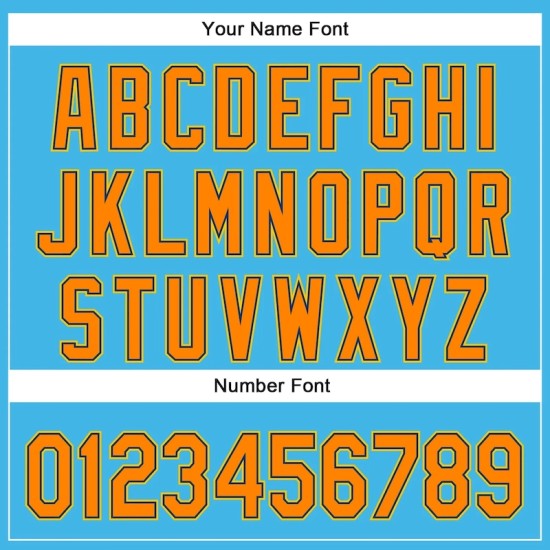 Custom Sky Blue Bay Orange US Navy Blue-Yellow 3D Pattern Design Champion Trophy Authentic Baseball Jersey