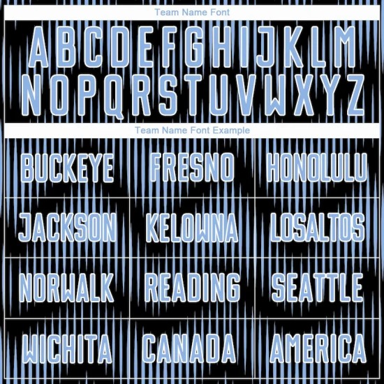 Custom Black Light Blue-White Line Sublimation Soccer Uniform Jersey Custom Black Light Blue-White Line Sublimation Soccer Uniform Jersey