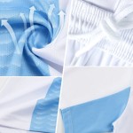 Custom Black Light Blue-White Line Sublimation Soccer Uniform Jersey Custom Black Light Blue-White Line Sublimation Soccer Uniform Jersey