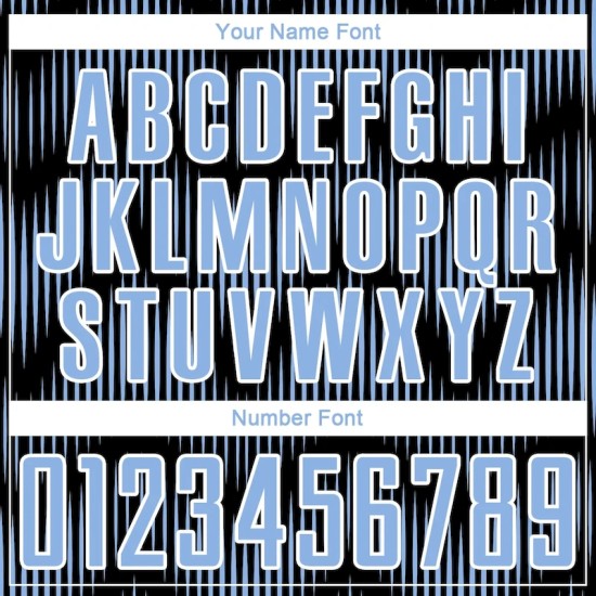 Custom Black Light Blue-White Line Sublimation Soccer Uniform Jersey Custom Black Light Blue-White Line Sublimation Soccer Uniform Jersey