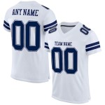 Custom White Navy-White Mesh Authentic Football Jersey Custom White Navy-White Mesh Authentic Football Jersey