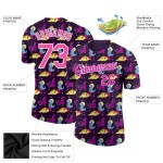 Custom Black Deep Pink-White 3D Pattern Design Dinosaur Performance T-Shirt Custom Black Deep Pink-White 3D Pattern Design Dinosaur Performance T-Shirt