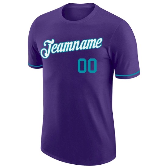 Custom Purple Teal-White Performance T-Shirt Custom Purple Teal-White Performance T-Shirt