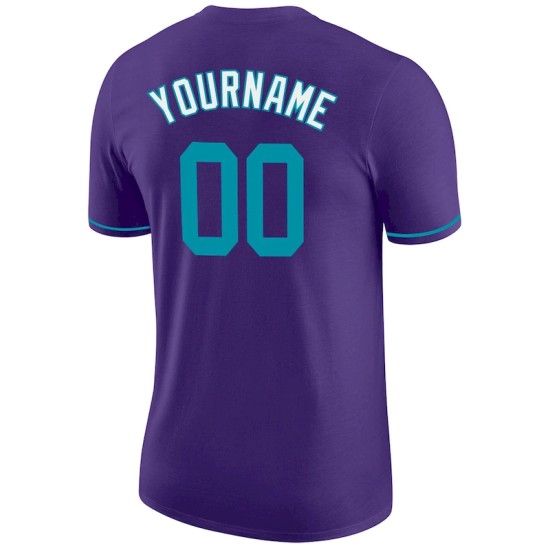 Custom Purple Teal-White Performance T-Shirt Custom Purple Teal-White Performance T-Shirt