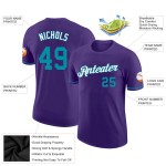Custom Purple Teal-White Performance T-Shirt Custom Purple Teal-White Performance T-Shirt
