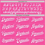 Custom Pink Pink-Gray Bomber Full-Snap Varsity Letterman Split Fashion Jacket