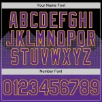 Custom Black Purple-Gold 3D Pattern Design Gradient Square Shapes Authentic Baseball Jersey