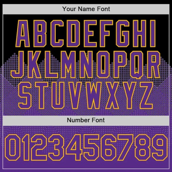 Custom Black Purple-Gold 3D Pattern Design Gradient Square Shapes Authentic Baseball Jersey