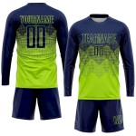 Custom Neon Green Navy Sublimation Soccer Uniform Jersey