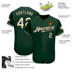 Custom Green Cream-Black Authentic Baseball Jersey